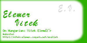 elemer vitek business card